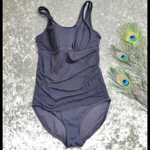 Tropical Escape‎ Black Mesh One Piece Swimsuit